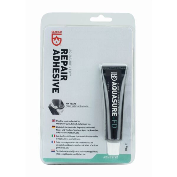 Gear Aid Seam Grip - Aquasure ist ein Urethan-Gummi-Kleber für elastische Materialen wie Gummi oder Neopren. Gut geeignet für Tauchanzüge, Angelhosen, Zeltgewebe und GoreTex -28gr Tube