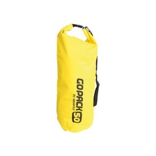 Packsack wasserdicht mit Rollverschluß und Tragegurt - 50 Liter gelb