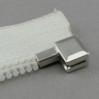 Metall Endkasten / Headbox für teilbare Spiralreißverschlüsse (Opti, YKK, Pascal) 10mm - metall silber glänzend