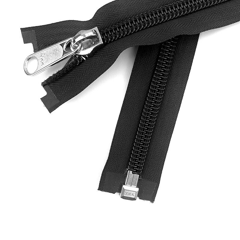 YKK Reißverschluss Teilbar – 110 Cm Länge, Schwarz, Kunststoff-Spirale Für Jacken & Taschen