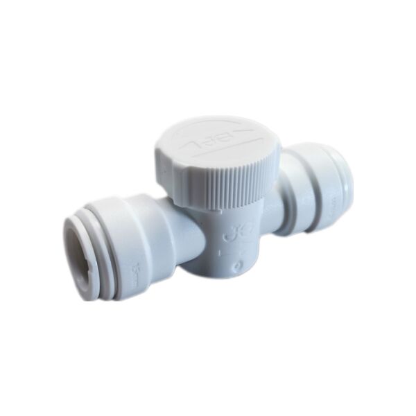 SPEEDFIT 15 - 15ESOT Kunststoff Absperrhahn mit beidseitigen 15mm Steckrohr Anschlüssen.