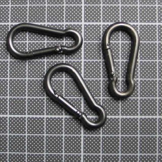 Feuerwehrkarabiner 40mm stahl schwarz beschichtet