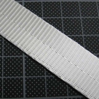 Gurtband Polyester 20mm - 800Kg weiß weich stegoptik Köperbindung