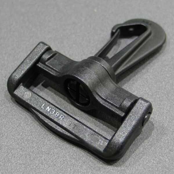 YKK LN38R - Gurtbandhaken Kunststoff schwarz 38mm ohne Wirbel