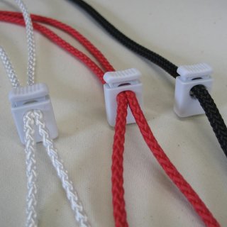 Kordelstopper mit Doppelfeder  für 2x4mm Seil weiß