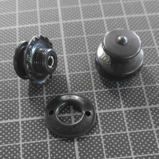 LOXX Persenningknopf Oberteil mit grossem Knopf - schwarz verchromt