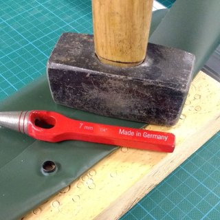 Messing Planenöse 11 mm altkupfer mit Scheibe und Werkzeug (15stk)
