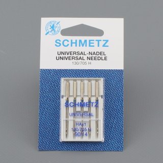 Schmetz Universal Flachkolben Nadeln 130/705 H - 5 Stk im Blister 90 NM / HAx1