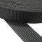 Gurtband 25mm Polyester schwarz thermofixiert vorgereckt  meterware