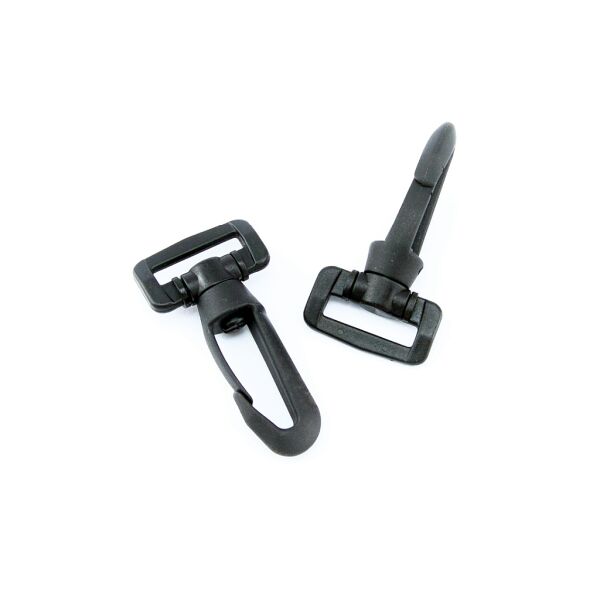 Simplexhaken 25mm | mit Wirbel | schwarz