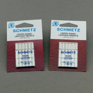 Schmetz Leder Flachkolben Nadeln 130/705 H  LL - 5 Stk im Blister 120 NM / 19