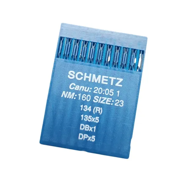 Diese Nähmaschinennadeln von Schmetz im System 134 (R), mit 160er Stärke sind für viele Lagen Stoff geeignet, und passen zu vielen Industrienähmaschinen. Die Nadel haben einen Rundkolben ohne Anflächung.