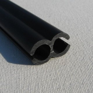 Kunststoff - Kederverbundprofil - Doppelkederschiene 7,5mm  2 Laufmeter schwarz