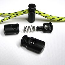 Kordelstopper 2x3mm | rostfreie Feder | schwarz