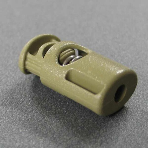 Kordelstopper 2x3mm | Military | TAN | Metallfeder