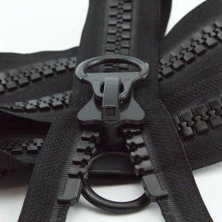 XXL Zahn-Reißverschluss - Metall einzelschieber - 150cm schwarz