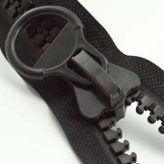 XXL Zahn-Reißverschluss - Metall einzelschieber - 150cm schwarz