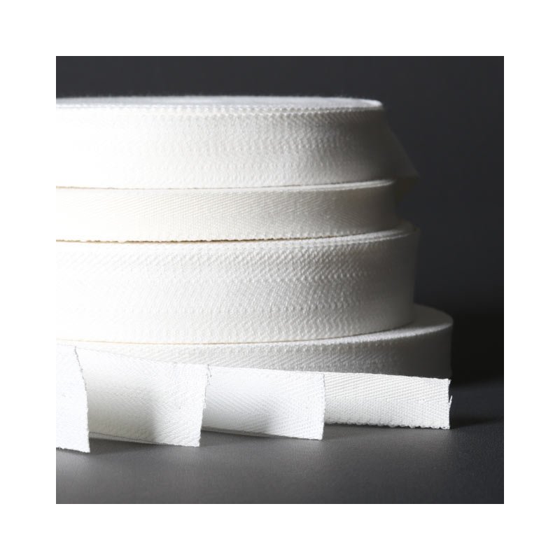 Köperband Polyester Bandfarbe weiß 20 mm Bandbreite 10 mtr. 