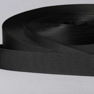 20mm breit schwarz 1,4mm stark 100m PP Gurtband UV 